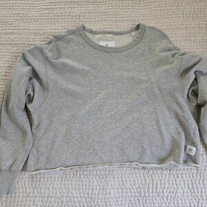 Reigning Champ Lightweight Terry Cut-Off Crewneck Sweatshirt - Heather Grey - M
